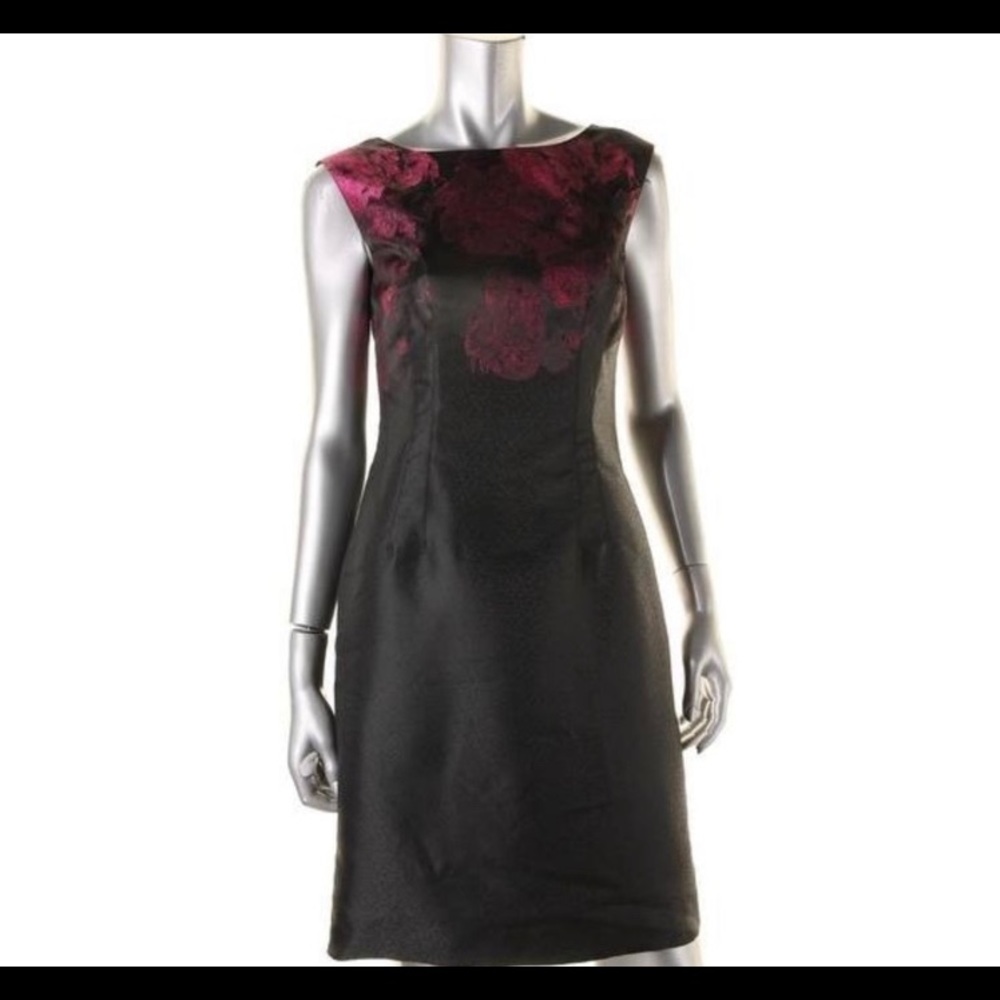 ASL Womens Alisa Cocktail Dress Metallic Jacquard